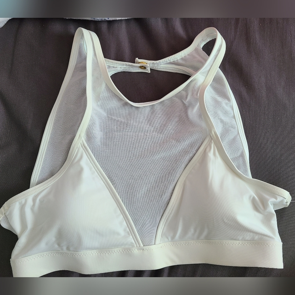 VS white Mesh Racerback swim top